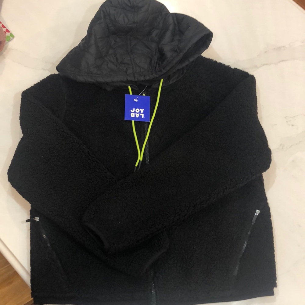 Joy Lab Hooded Sherpa Full Zip Jacket